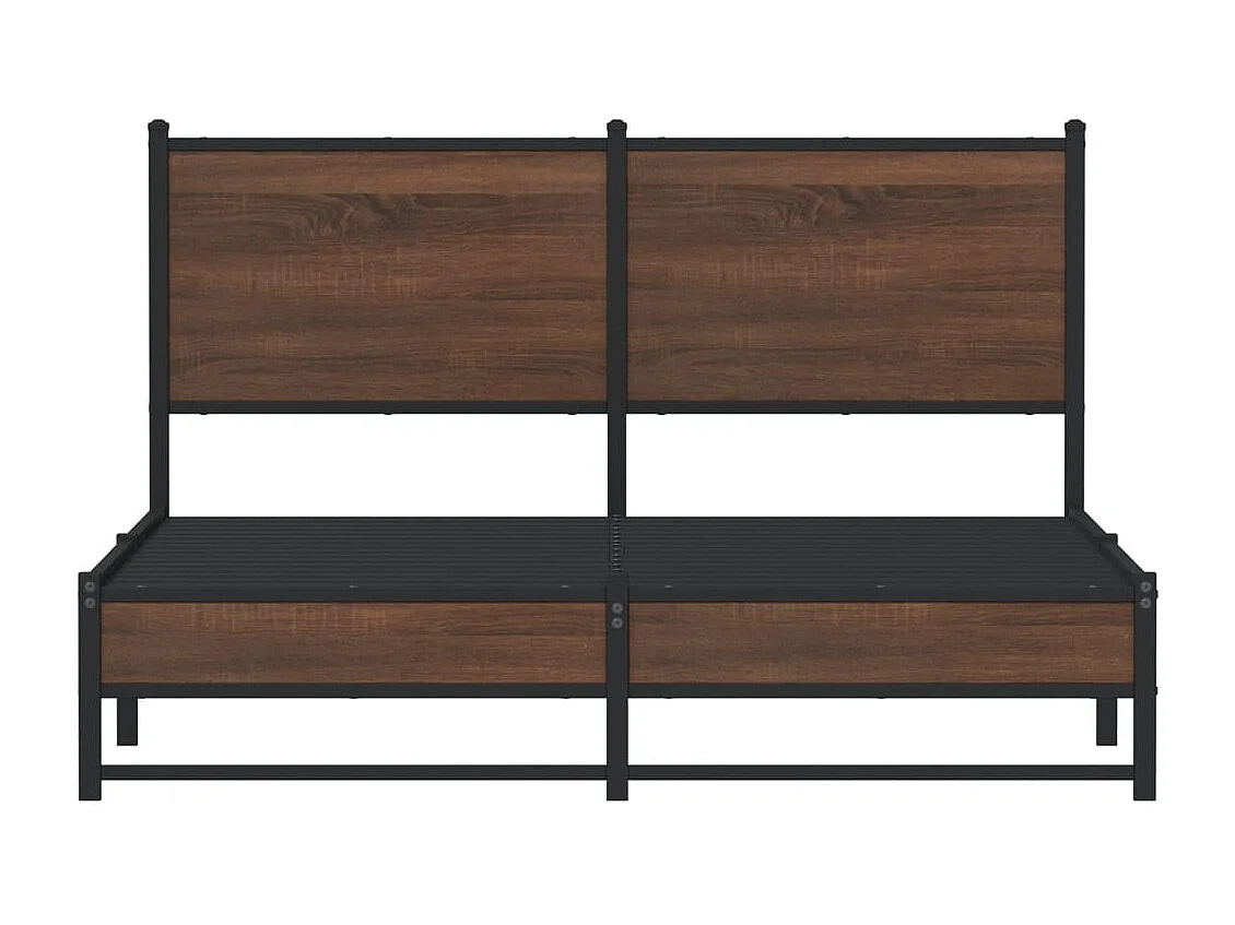 Bedframe zonder matras metaal bruin eikenkleurig 140x200 cm