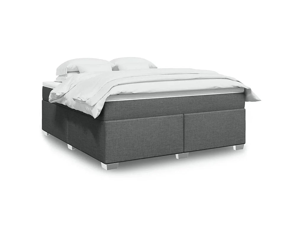 Boxspringbett mit Matratze Dunkelgrau 180x200 cm Stoff