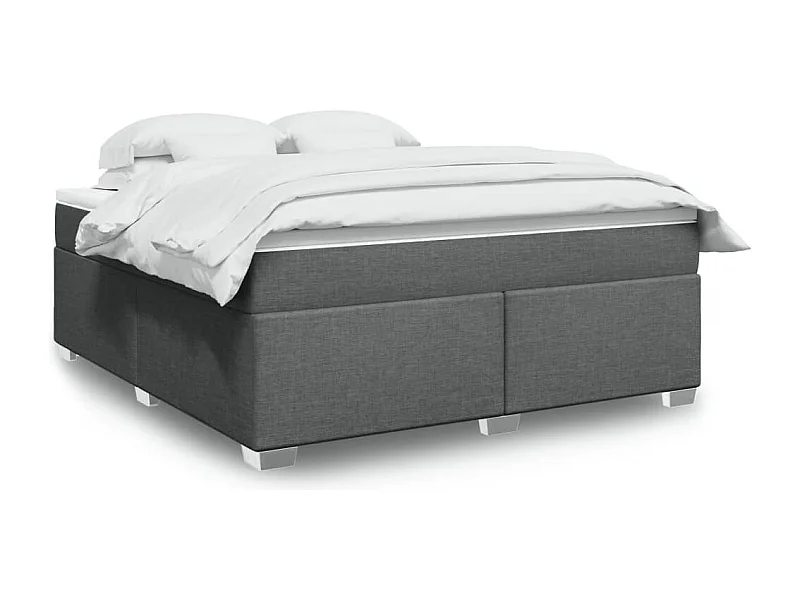 Boxspringbett mit Matratze Dunkelgrau 180x200 cm Stoff