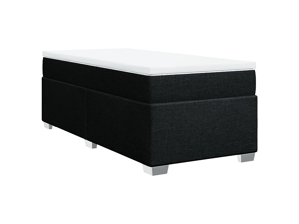 Giroletto a Molle con Materasso Nero 90x190 cm in Tessuto
