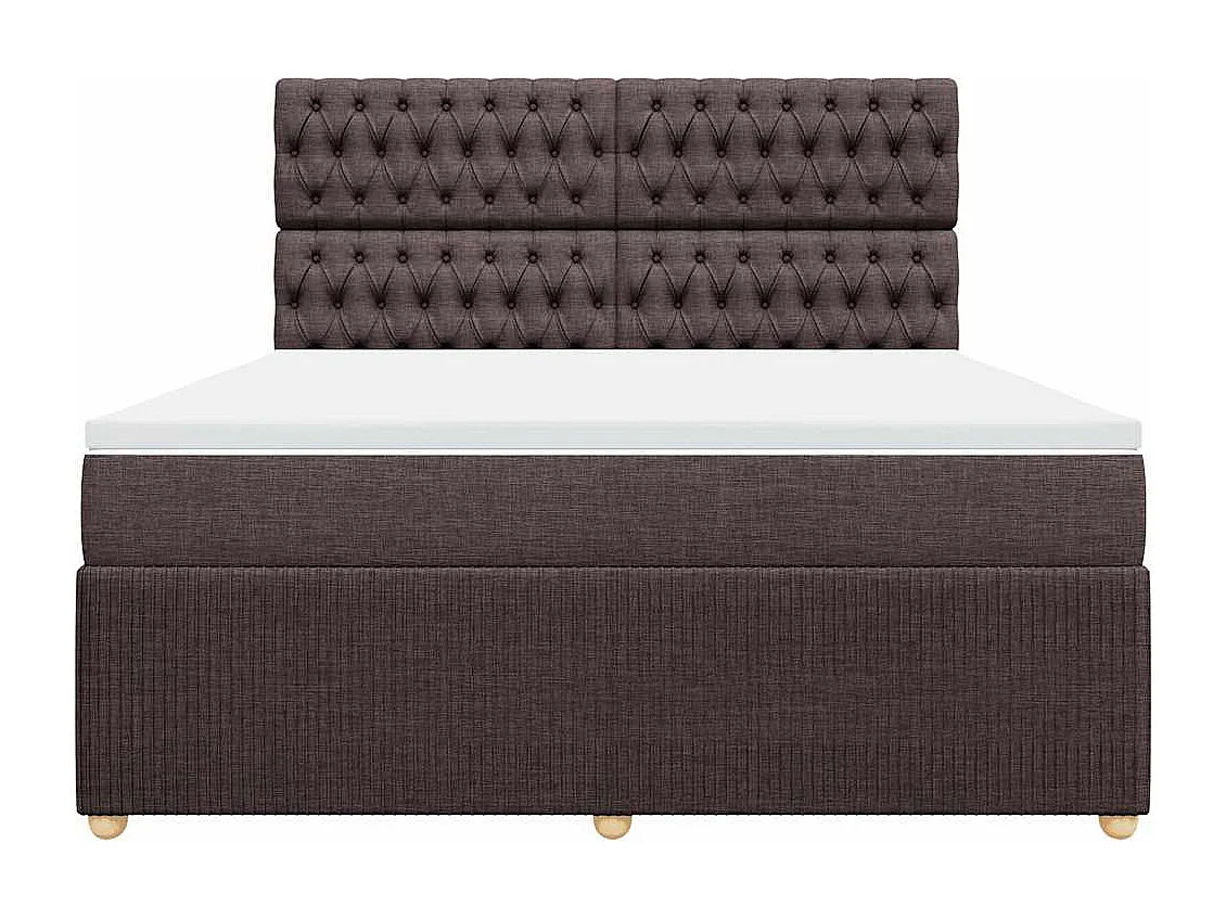 Boxspringbett mit Matratze Dunkelbraun 180x200 cm Stoff