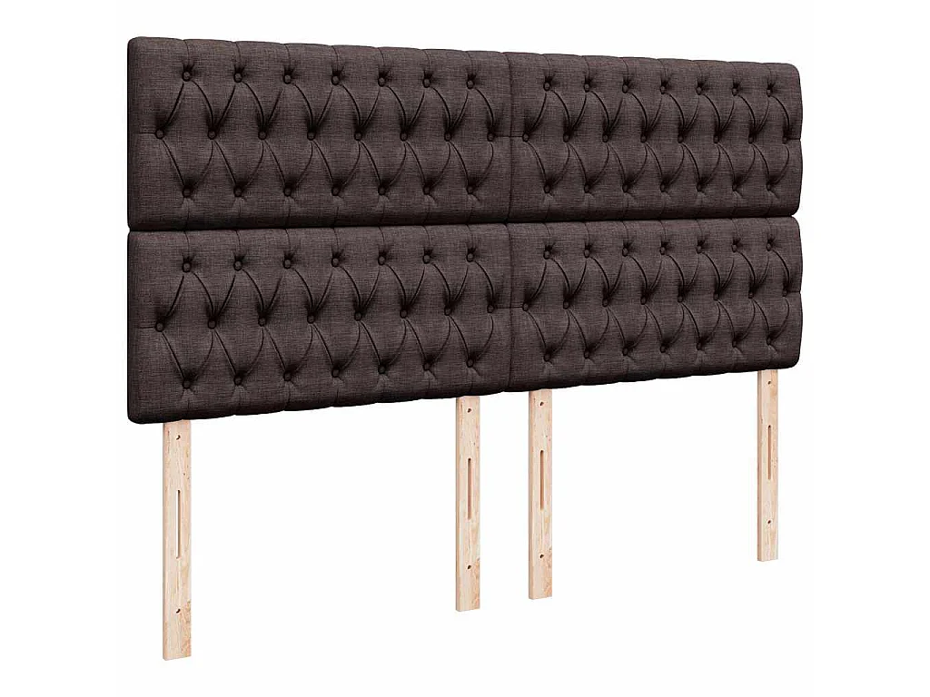Cama box spring con colchón tela marrón oscuro 180x200 cm