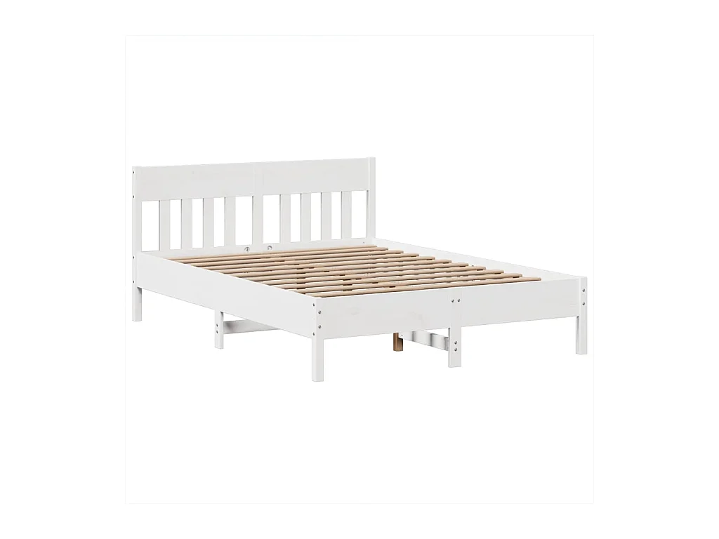 Cadre de lit sans matelas blanc 160x200 cm bois de pin massif