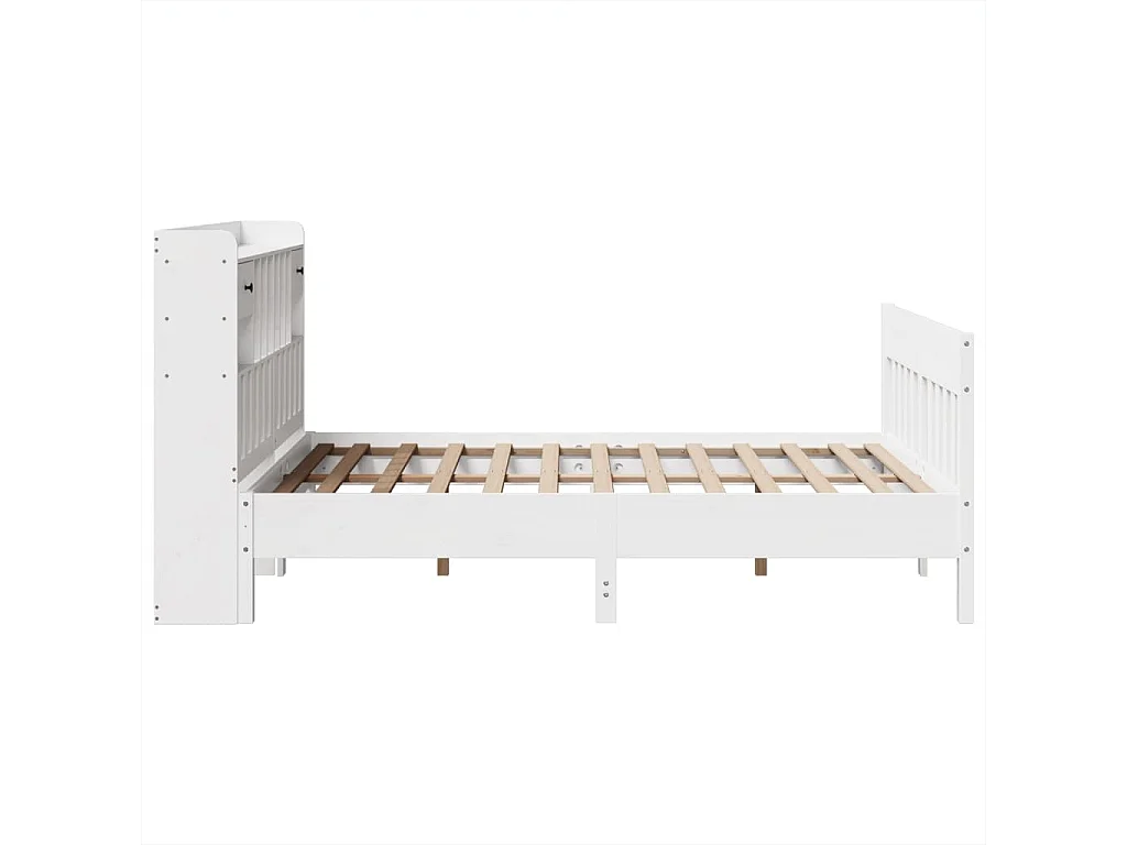 Cadre de lit sans matelas blanc 160x200 cm bois de pin massif