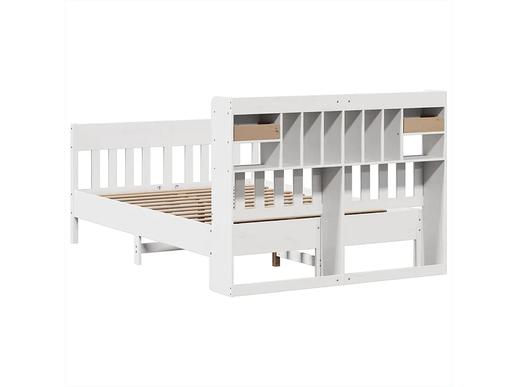 Cadre de lit sans matelas blanc 160x200 cm bois de pin massif