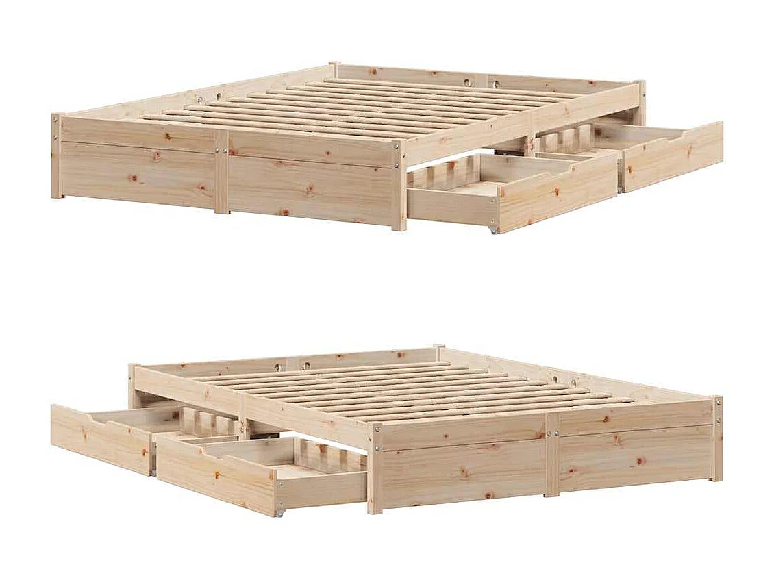 Cadre de lit sans matelas 140x190 cm bois de pin massif