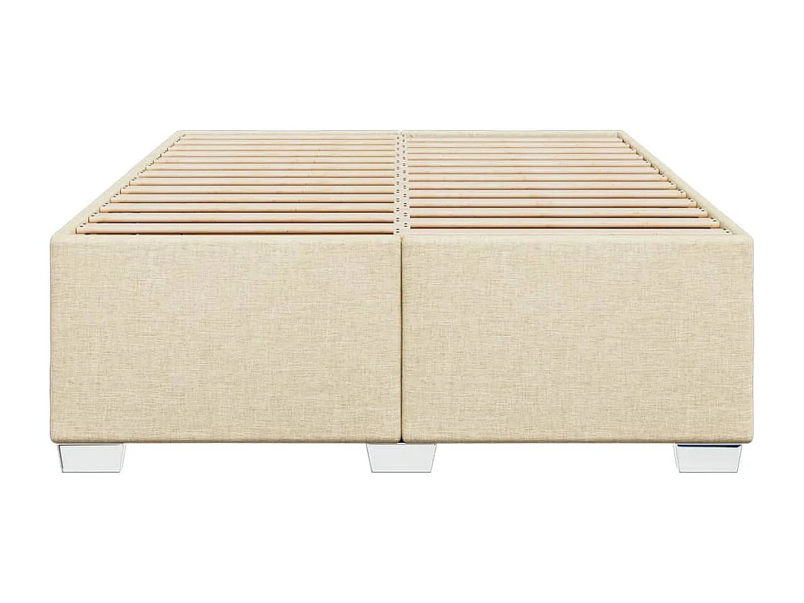 Cadre de lit sans matelas crème 160x200 cm tissu