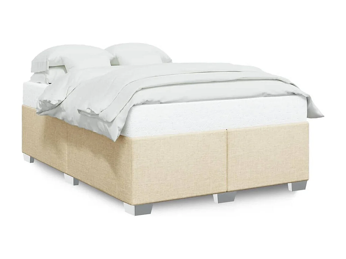 Bettgestell ohne Matratze Creme 160x200 cm Stoff