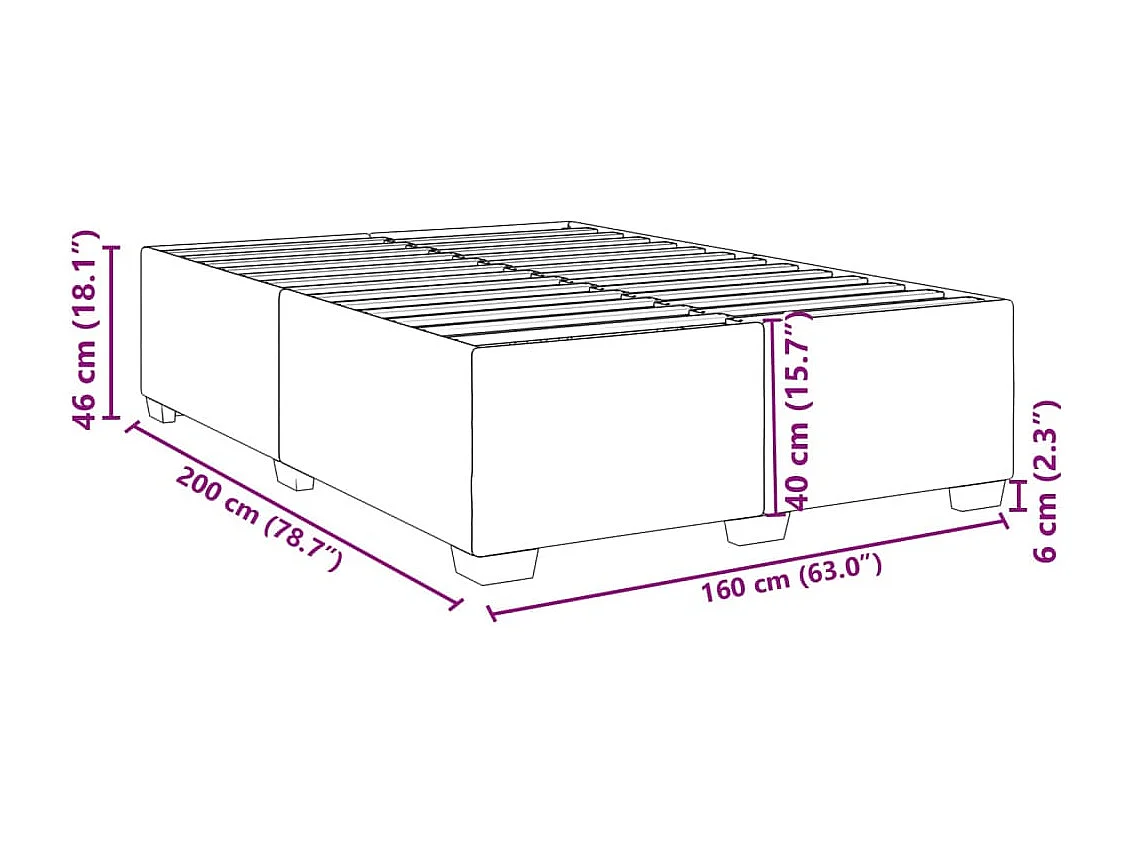 Bettgestell ohne Matratze Creme 160x200 cm Stoff