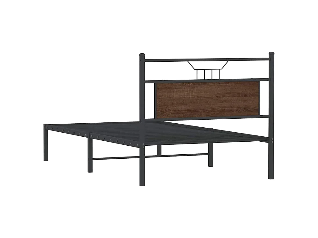 Cadre de lit sans matelas chêne marron 100x190 cm