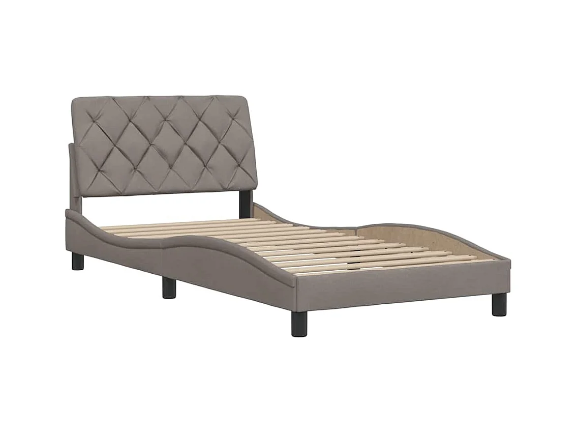 Cadre de lit sans matelas taupe 100x200 cm tissu