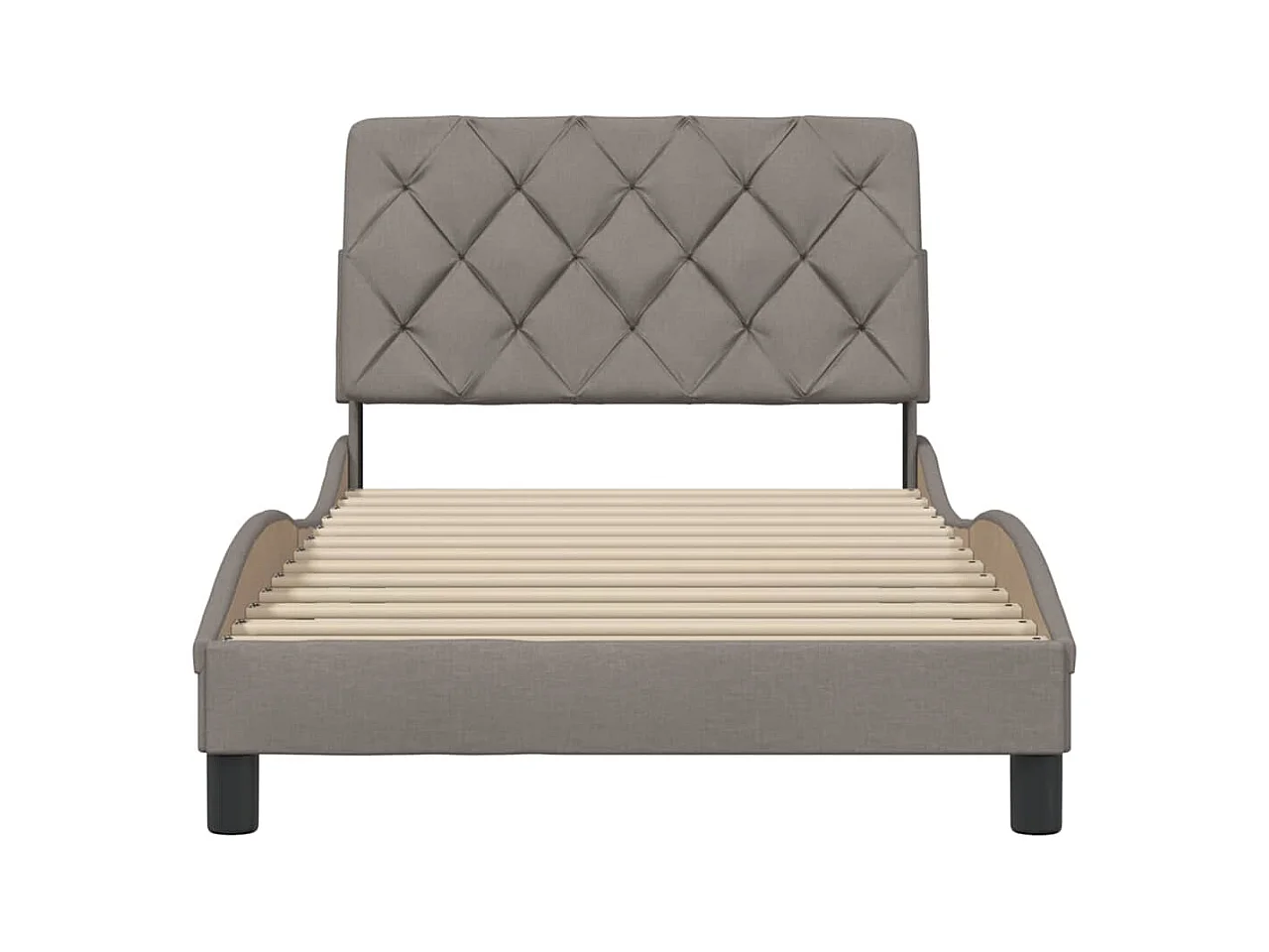 Cadre de lit sans matelas taupe 100x200 cm tissu