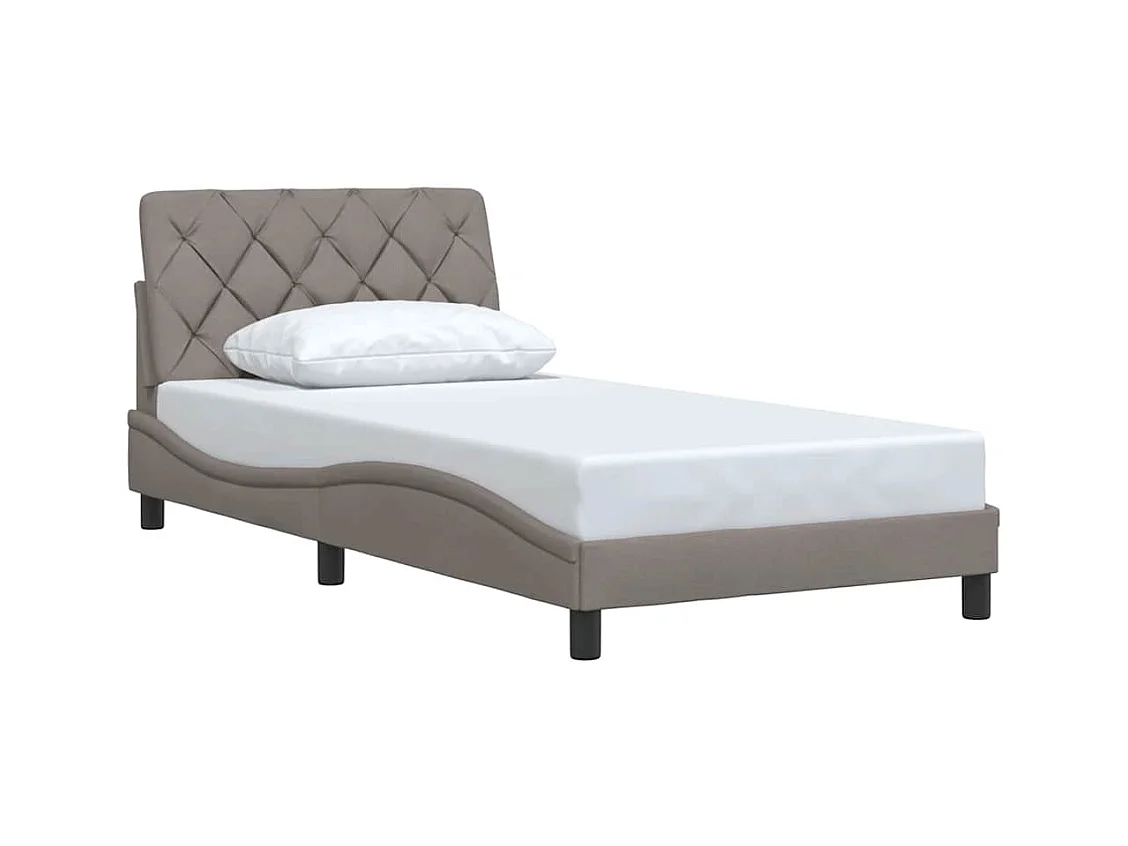 Bettgestell ohne Matratze Taupe 100x200 cm Stoff