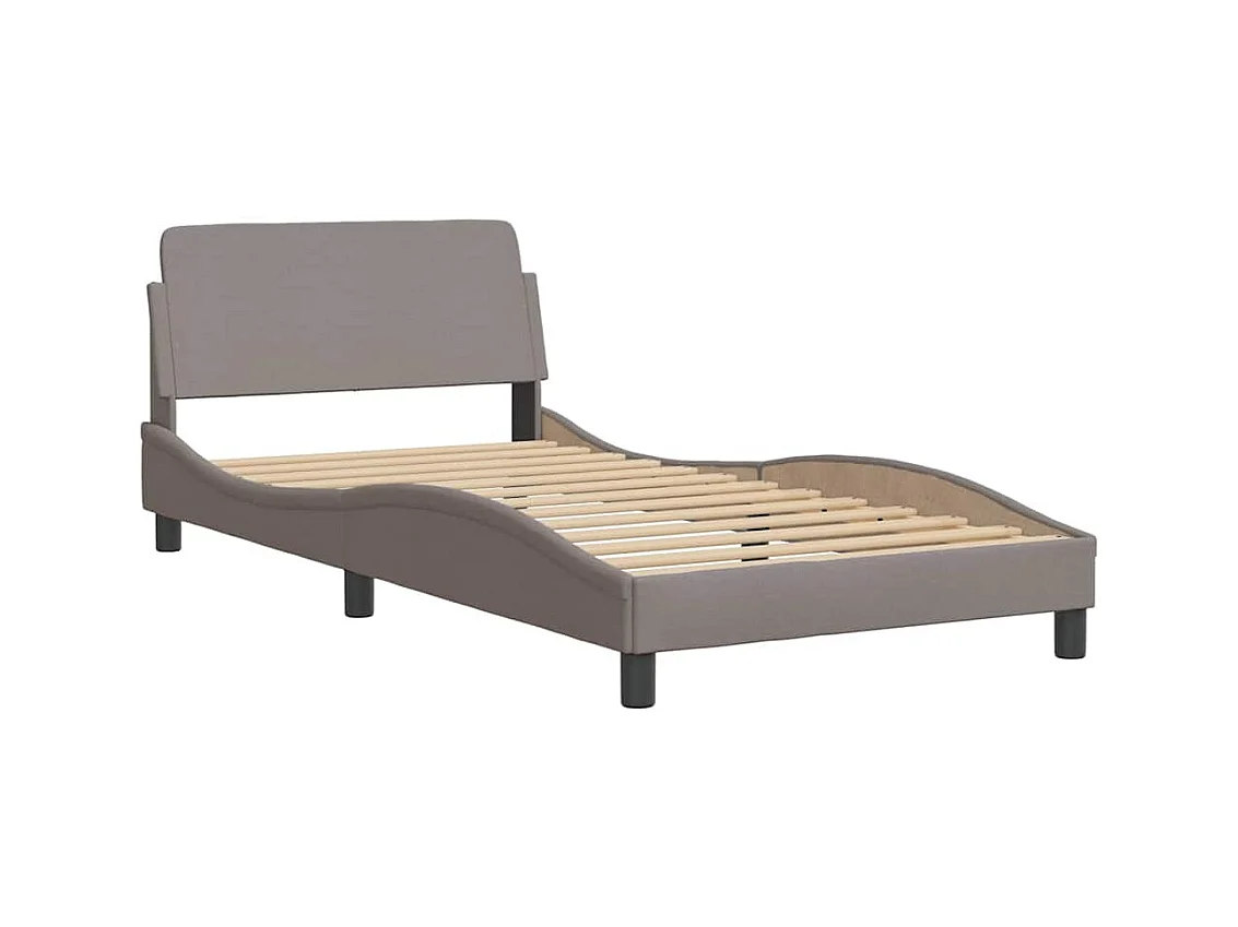 Bettgestell ohne Matratze Taupe 100x200 cm Stoff