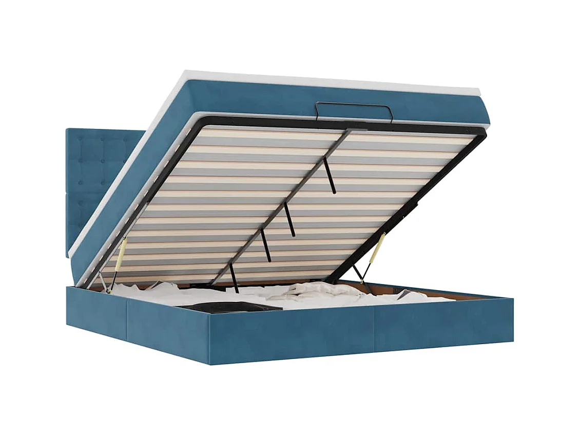 Ottoman bed met matrassen en LED's 160x200cm fluweel