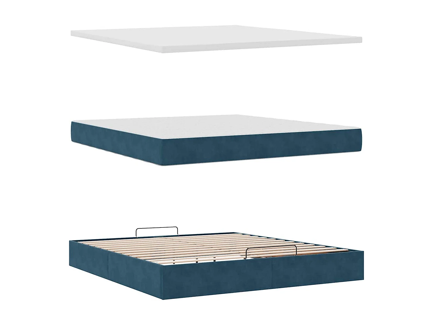 Ottoman bed met matrassen en LED's 160x200cm fluweel