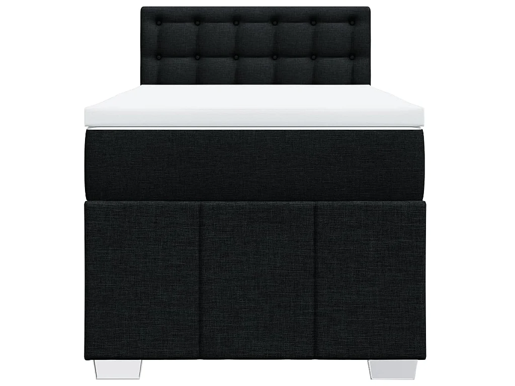 Giroletto a Molle con Materasso Nero 90x190 cm in Tessuto