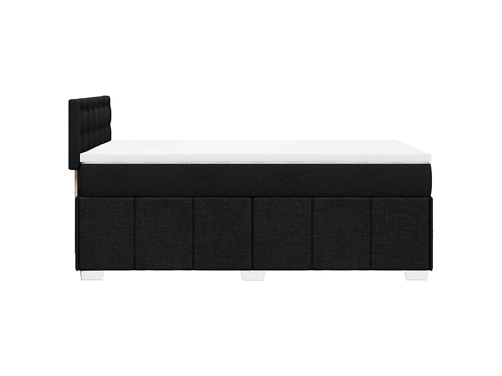 Giroletto a Molle con Materasso Nero 90x190 cm in Tessuto