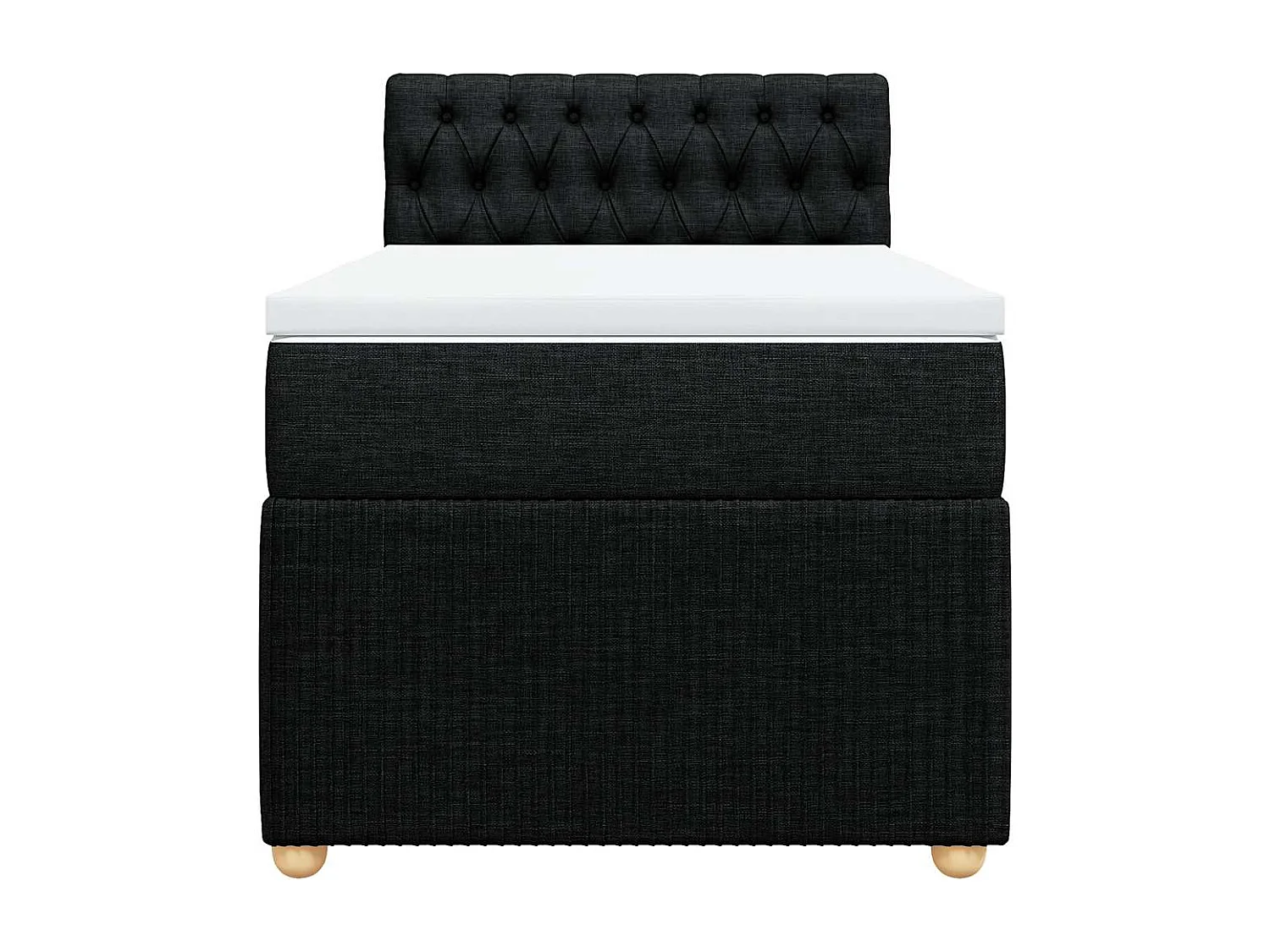 Sommier à lattes de lit avec matelas Noir 90x190 cm Tissu