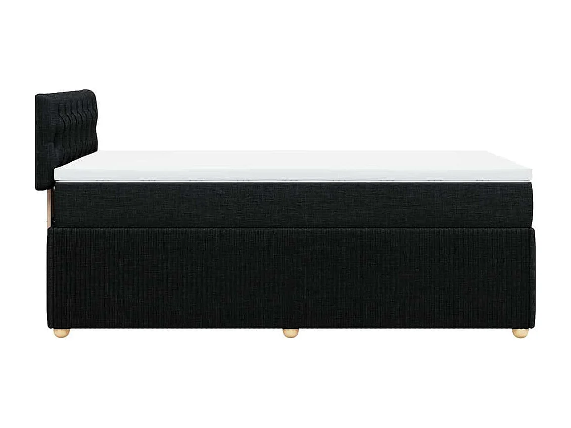 Sommier à lattes de lit avec matelas Noir 90x190 cm Tissu