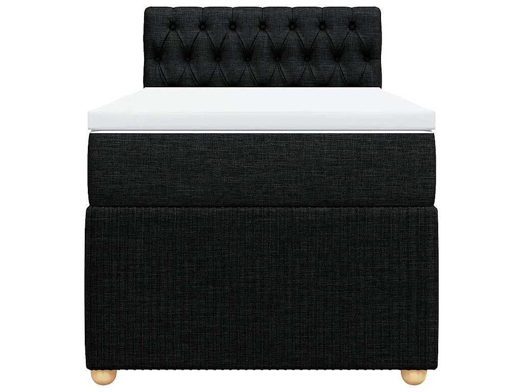 Sommier à lattes de lit avec matelas Noir 90x190 cm Tissu