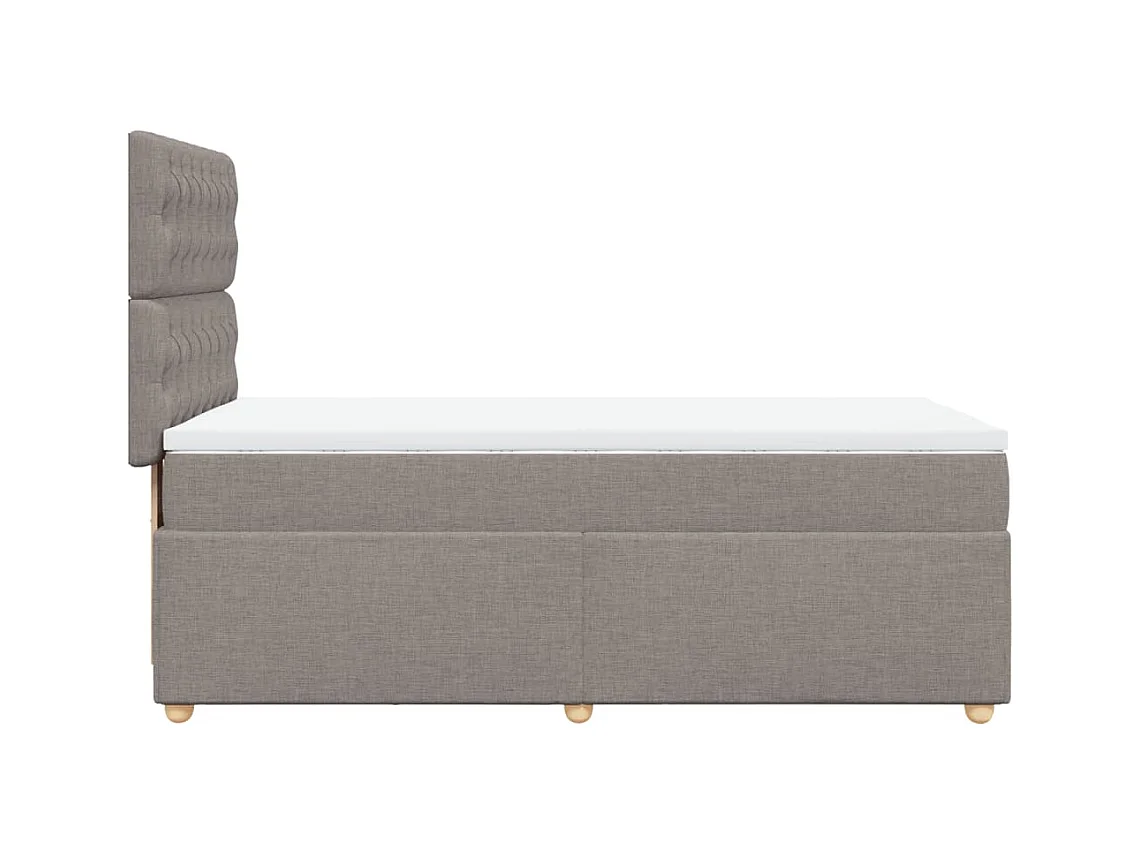 Sommier à lattes de lit avec matelas Taupe 90x200 cm Tissu
