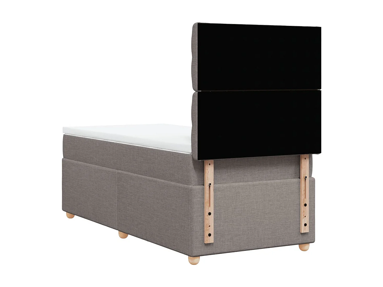 Boxspring met matras stof taupe 90x200 cm