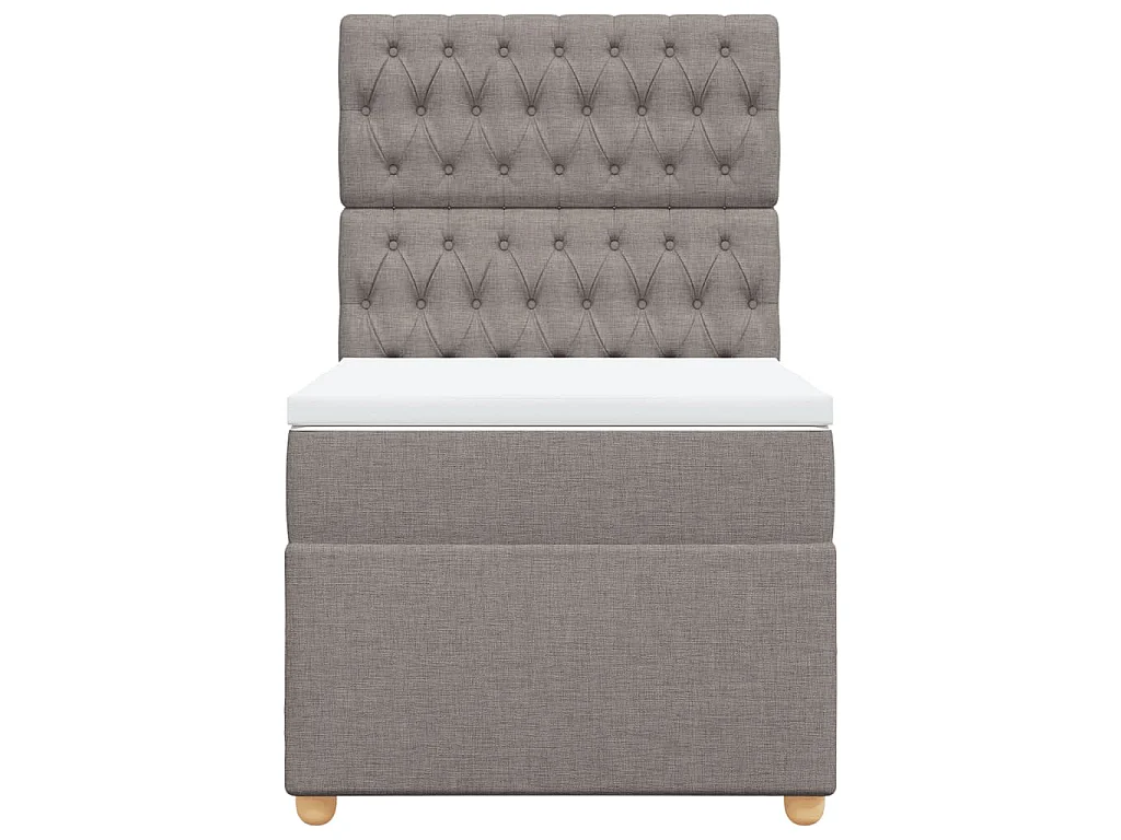 Boxspring met matras stof taupe 90x200 cm