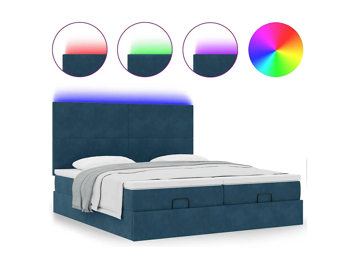 Ottoman bed met matrassen en LED's 180x200cm fluweel