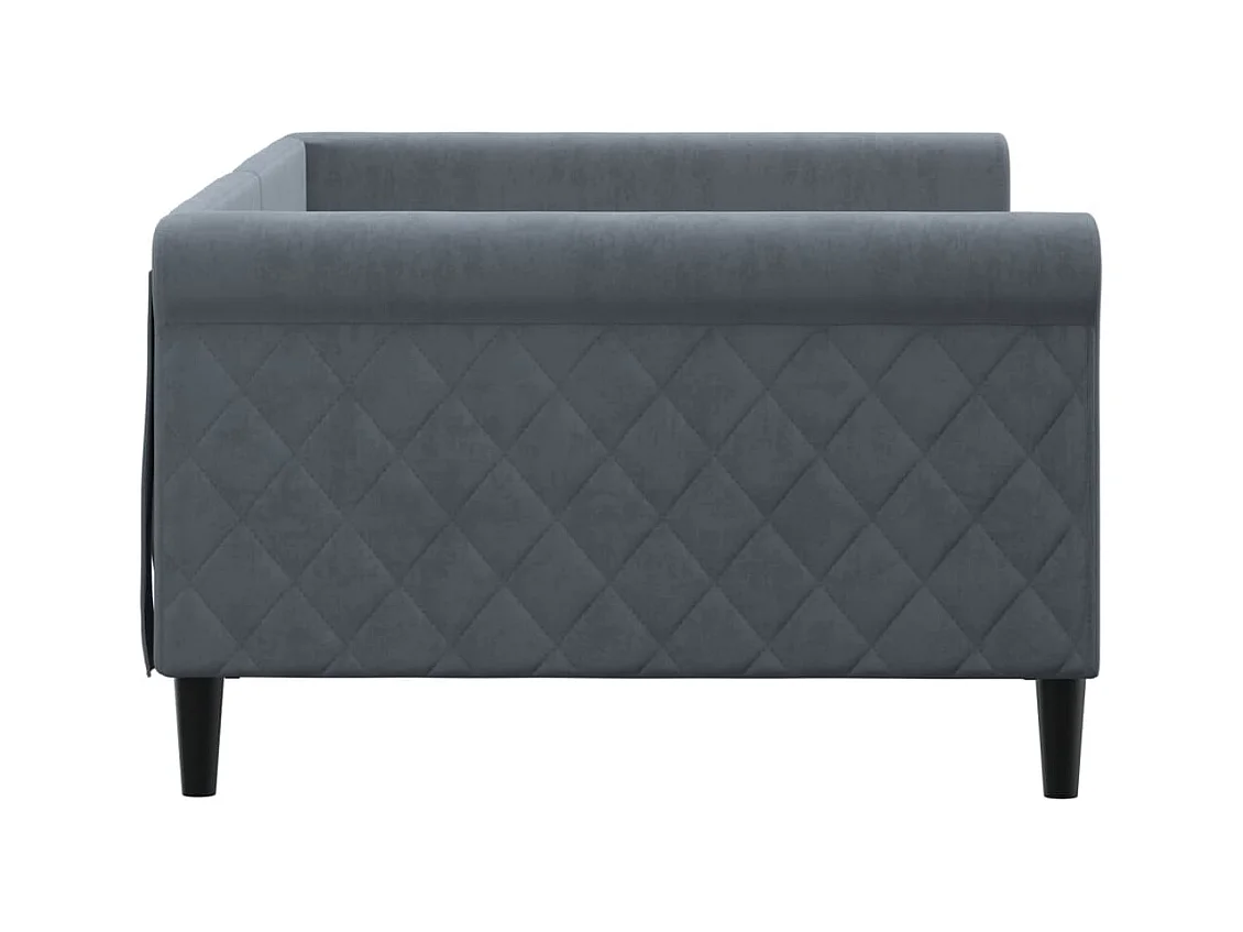 Lit de repos sans matelas gris foncé 100x200 cm velours