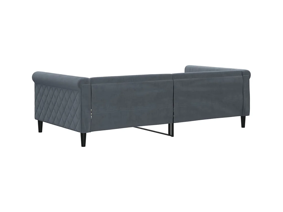 Lit de repos sans matelas gris foncé 100x200 cm velours