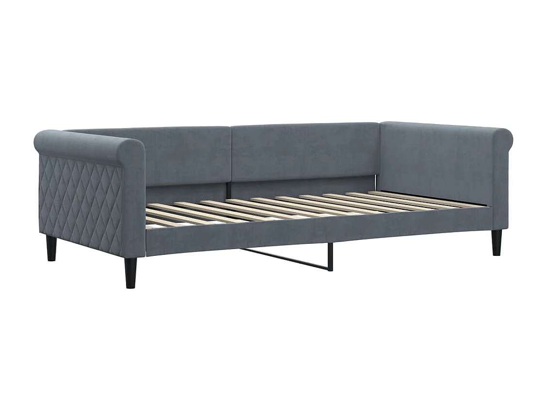 Tagesbett Dunkelgrau 100x200 cm Samt