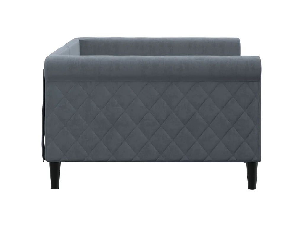 Lit de repos sans matelas gris foncé 100x200 cm velours