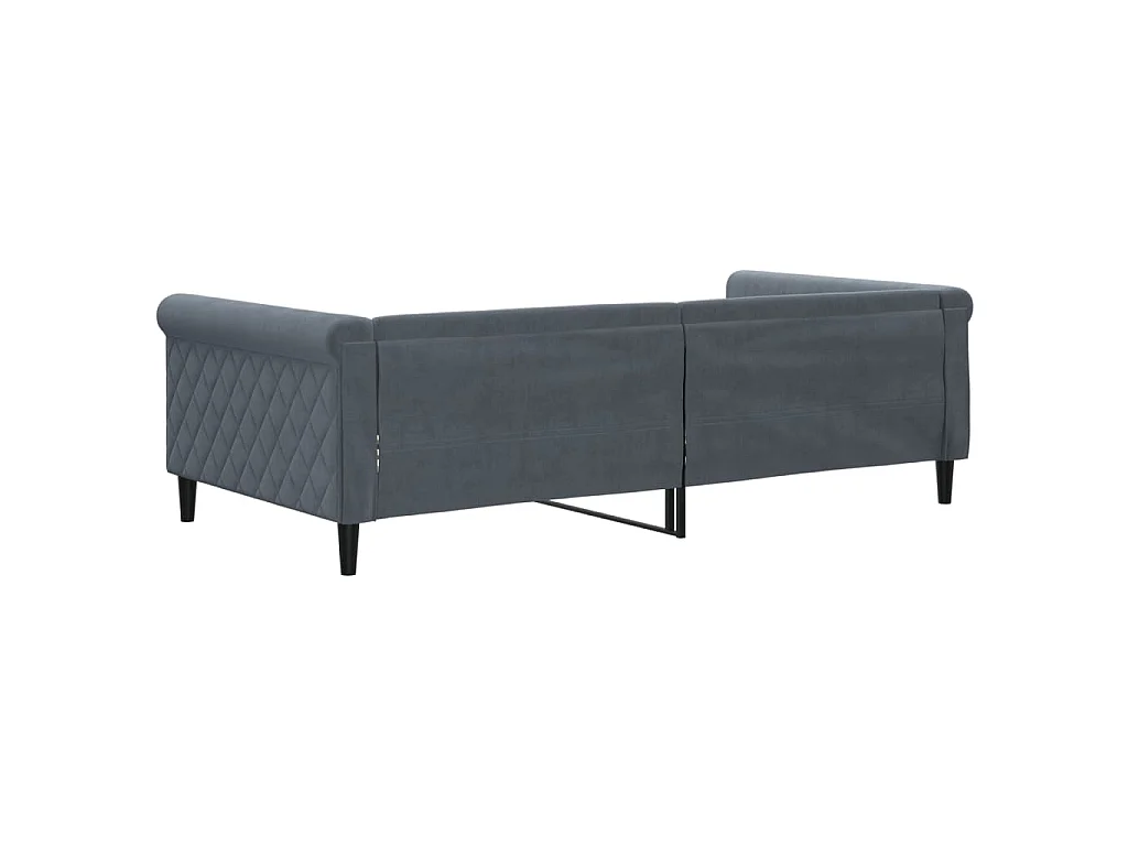 Lit de repos sans matelas gris foncé 100x200 cm velours