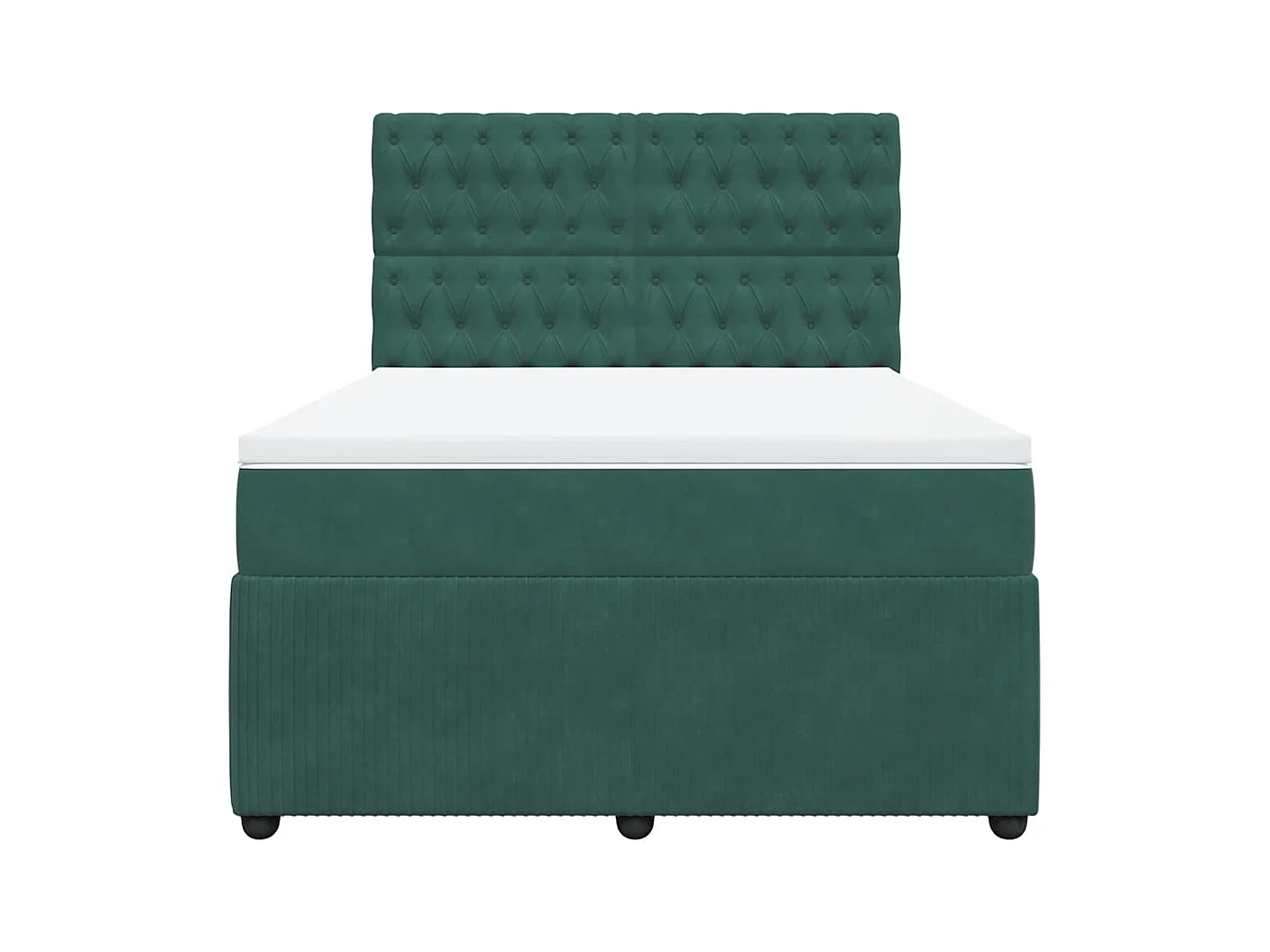 Sommier à lattes de lit et matelas Vert foncé 140x190cm Velours