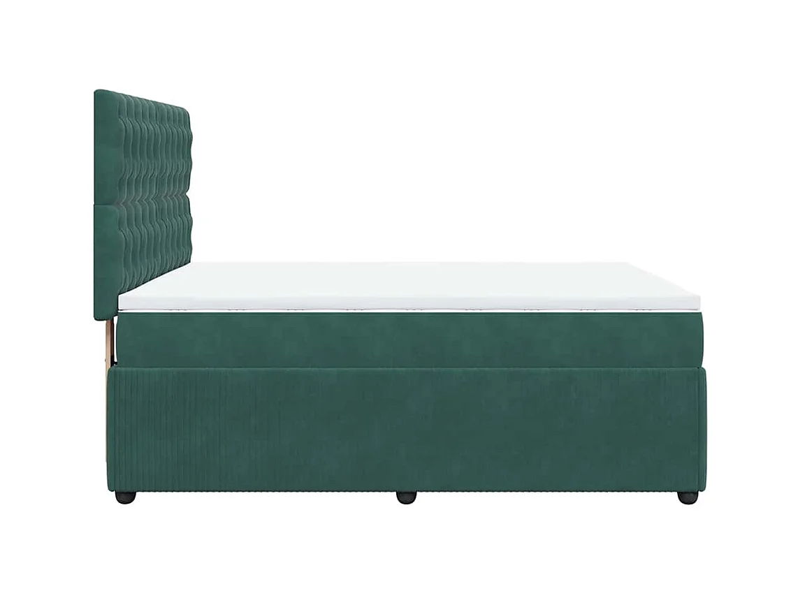 Sommier à lattes de lit et matelas Vert foncé 140x190cm Velours