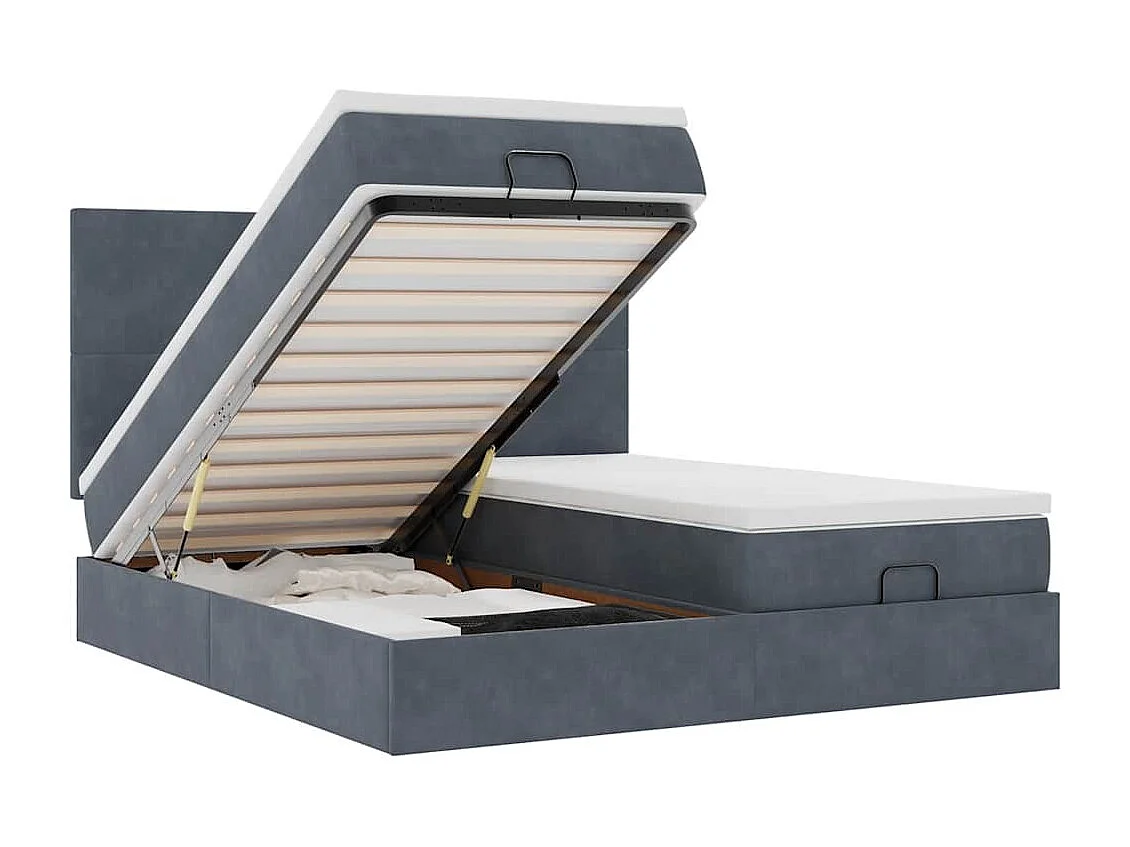 Ottoman bed met matrassen en LED's 160x200cm fluweel