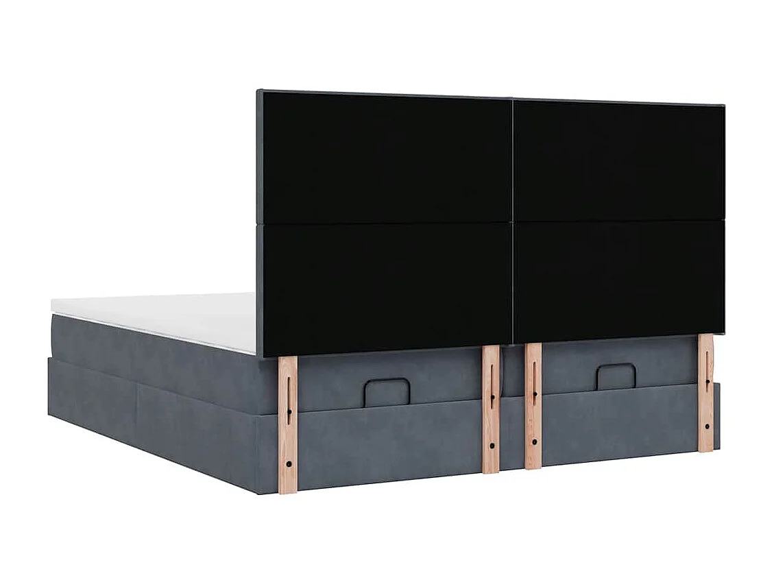 Ottoman bed met matrassen en LED's 160x200cm fluweel