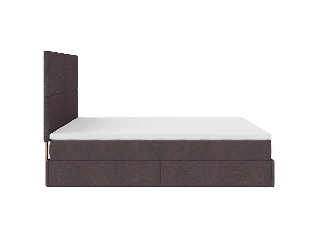 Ottoman-Bett mit Matratzen & LEDs Dunkelbraun 180x200 cm Stoff
