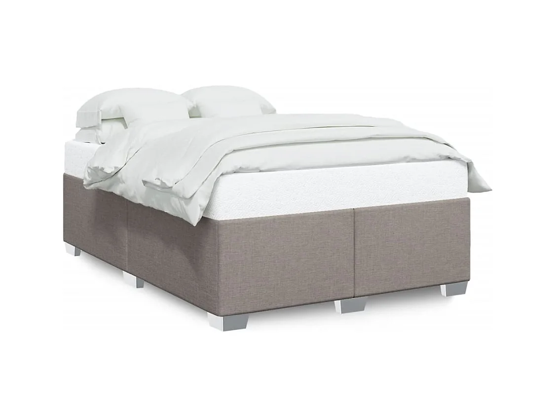 Cadre de lit sans matelas taupe 140x190 cm tissu