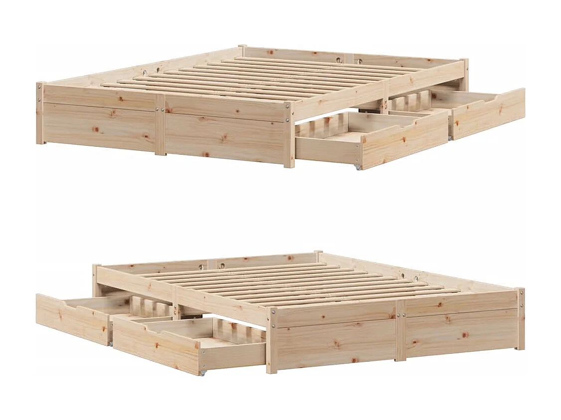 Massivholzbett ohne Matratze 160x200 cm Kiefernholz