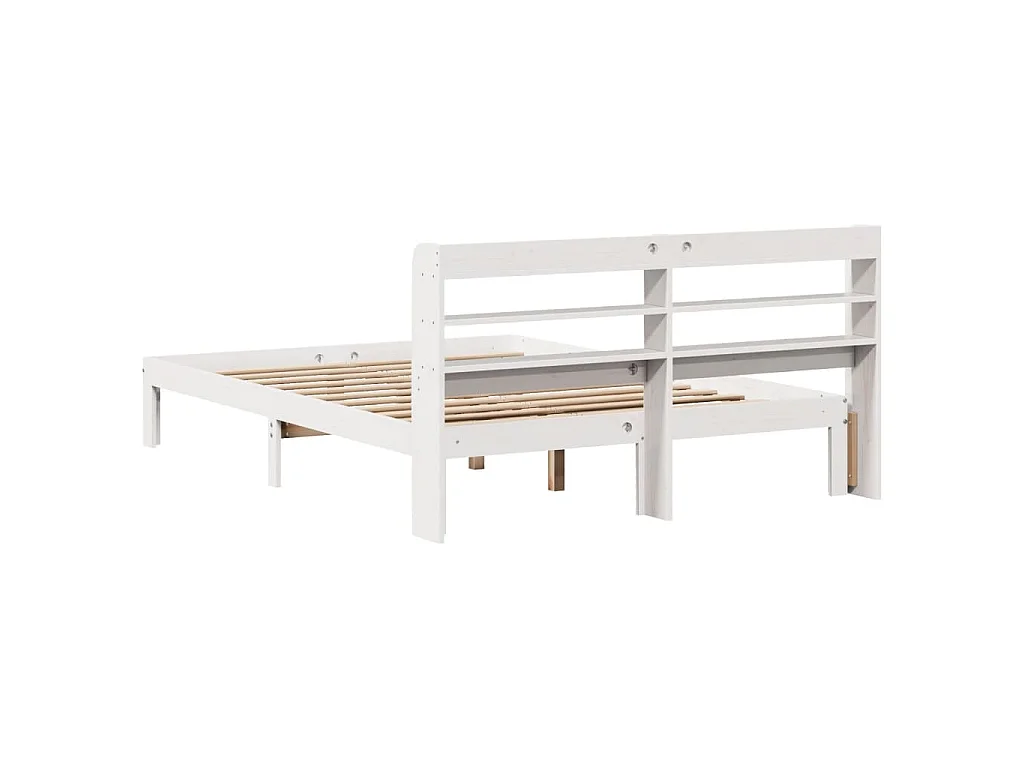 Cadre de lit avec tête de lit sans matelas blanc 140x190 cm