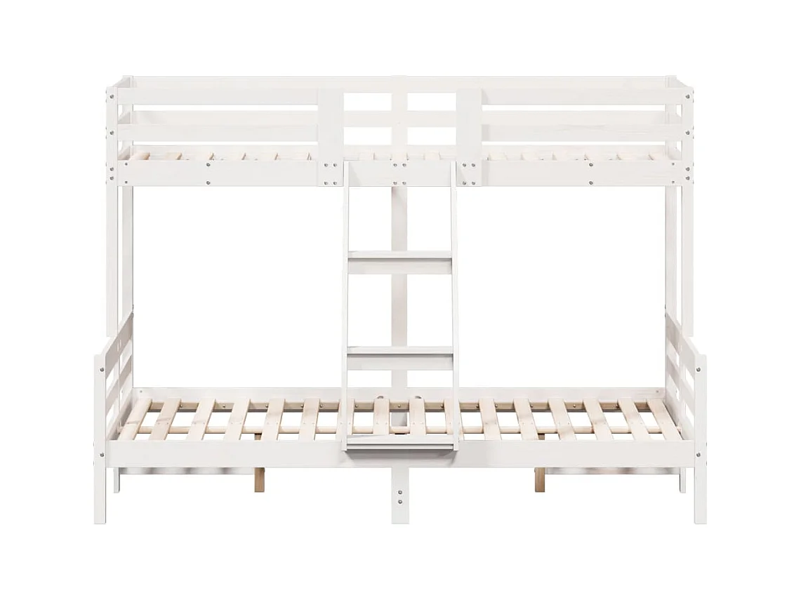 Lit superposé sans matelas 90x200/140x200 cm blanc bois massif