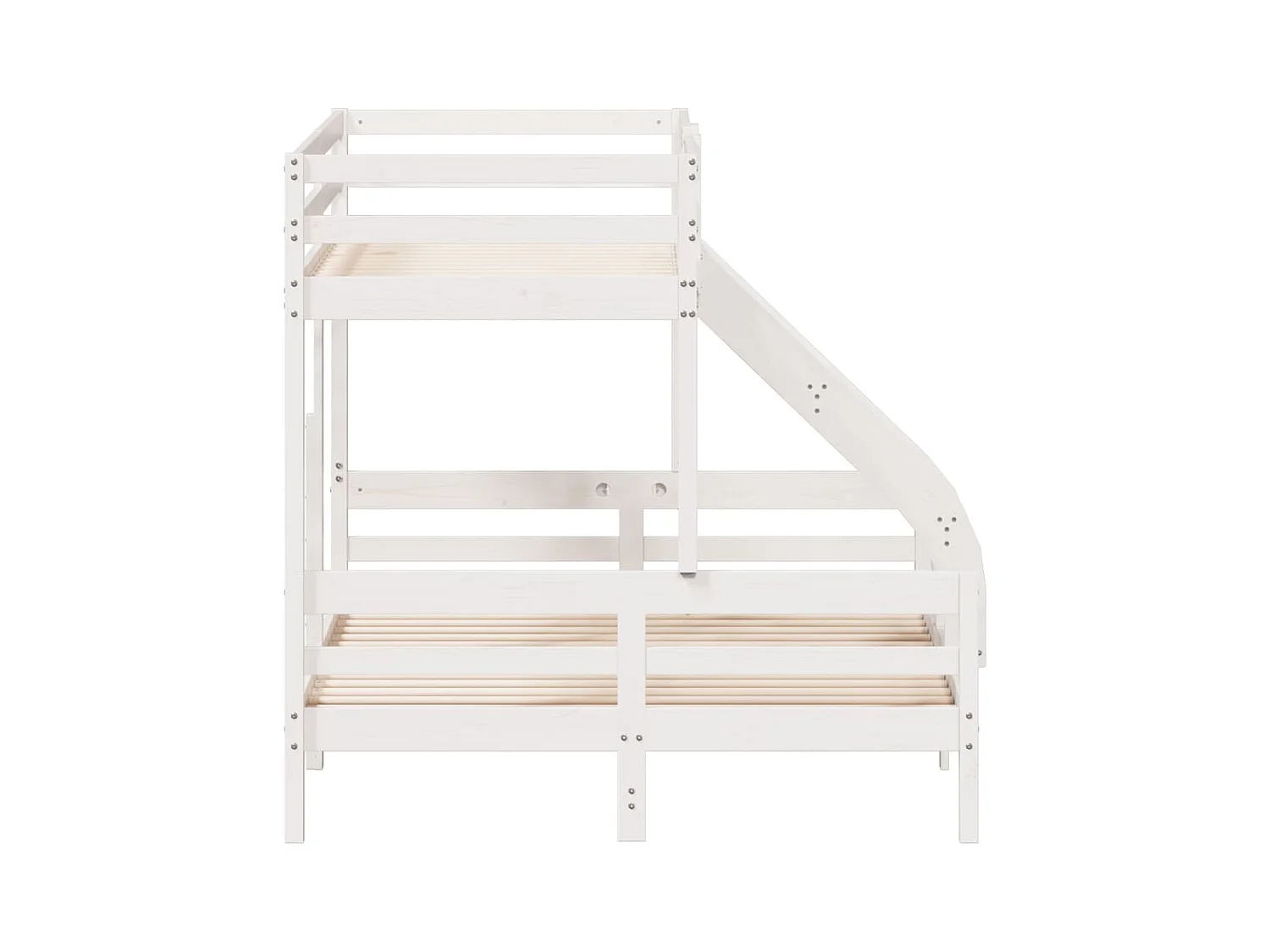 Lit superposé sans matelas 90x200/140x200 cm blanc bois massif