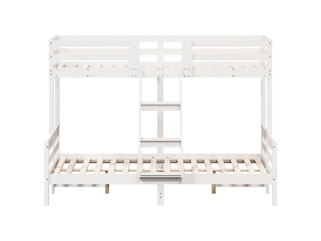 Etagenbett 90x200/140x200 cm Weiß Massivholz Kiefer