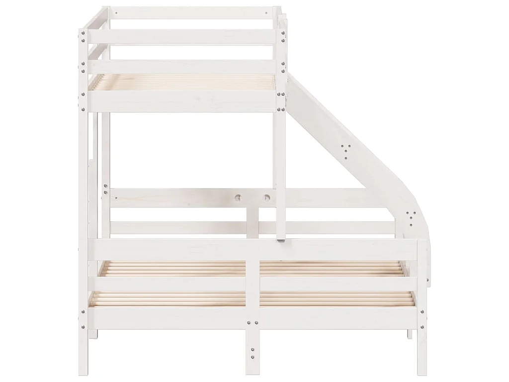 Etagenbett 90x200/140x200 cm Weiß Massivholz Kiefer