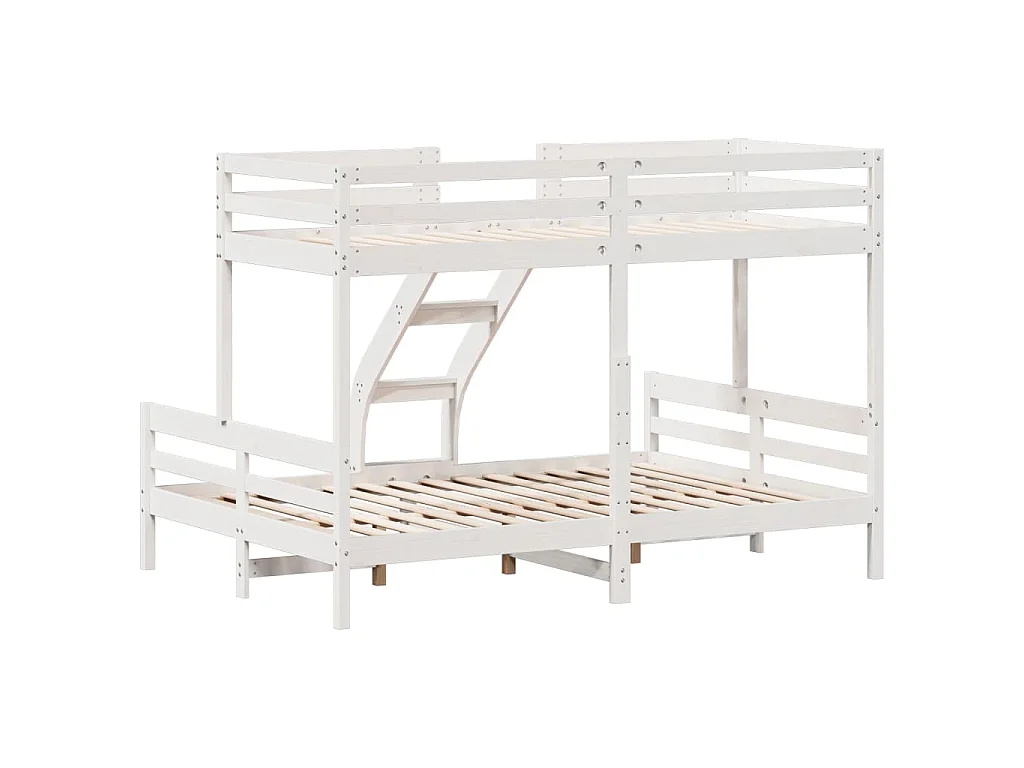 Etagenbett 90x200/140x200 cm Weiß Massivholz Kiefer