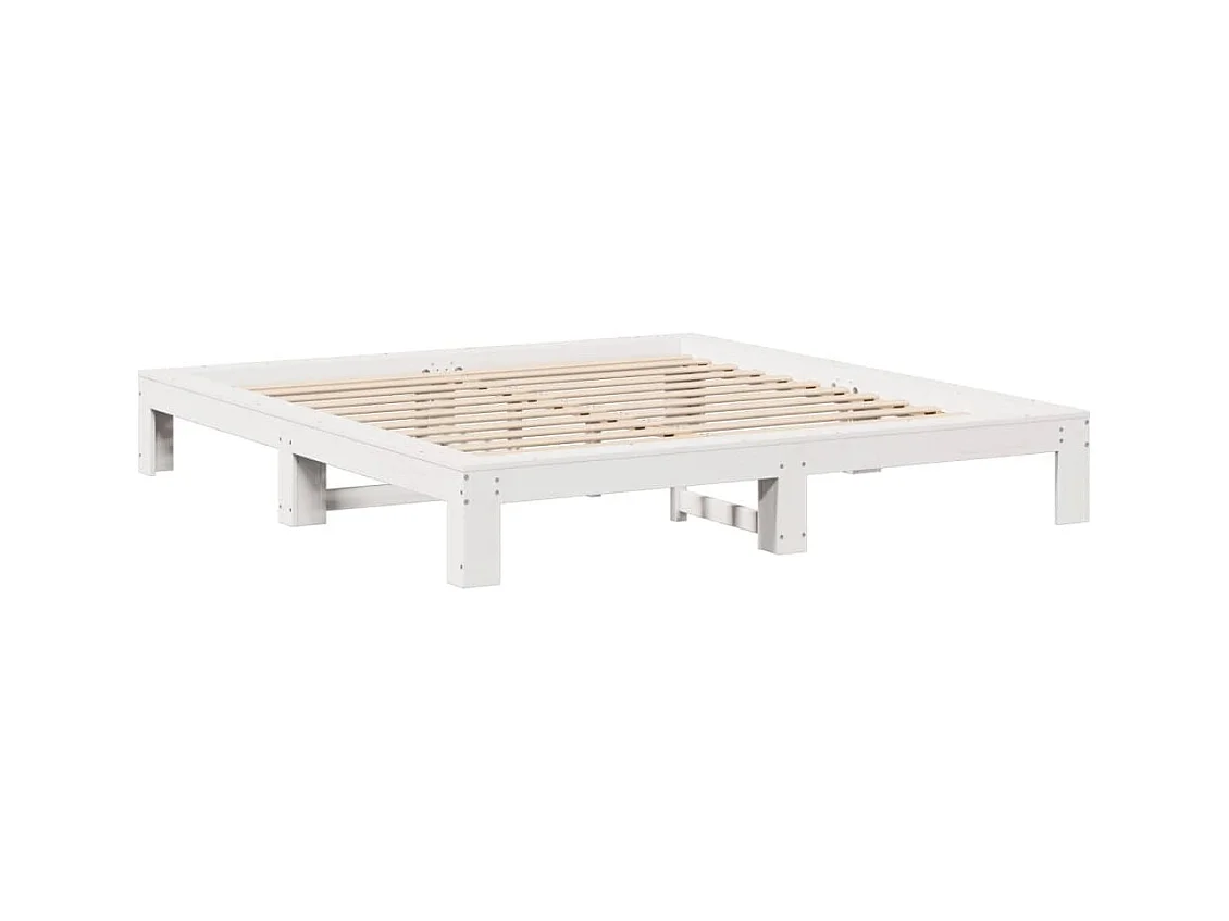 Cadre de lit sans matelas blanc 140x200 cm bois de pin massif