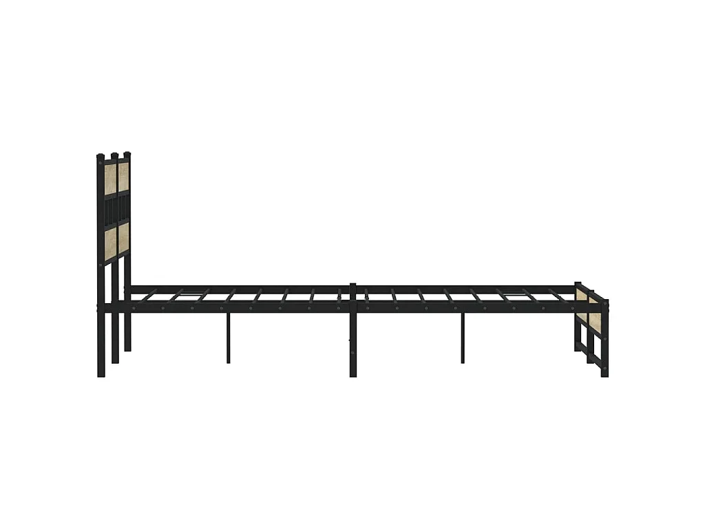 Cadre de lit en métal sans matelas chêne sonoma 160x200 cm