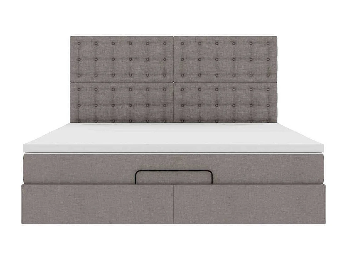 Ottoman-Bett mit Matratze & LEDs Taupe 160x200 cm Stoff